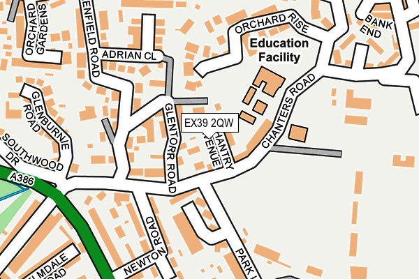 EX39 2QW map - OS OpenMap – Local (Ordnance Survey)
