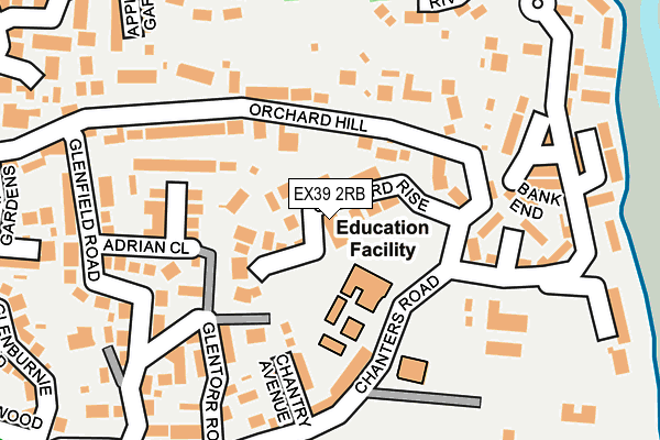 EX39 2RB map - OS OpenMap – Local (Ordnance Survey)