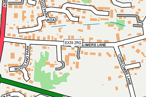 EX39 2RG map - OS OpenMap – Local (Ordnance Survey)