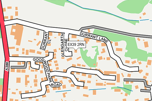 EX39 2RN map - OS OpenMap – Local (Ordnance Survey)