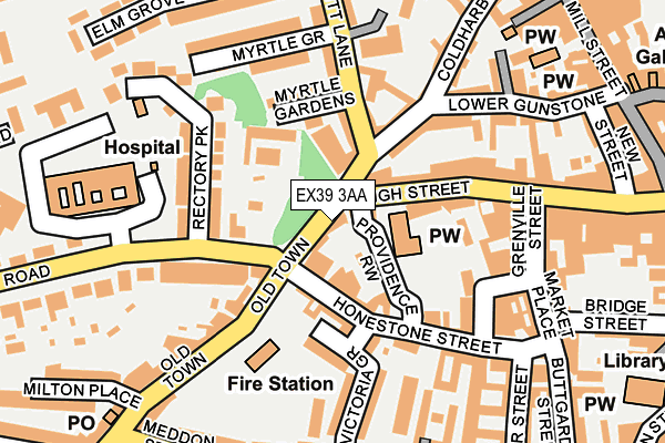 EX39 3AA map - OS OpenMap – Local (Ordnance Survey)