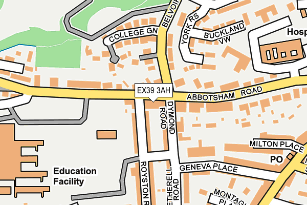 EX39 3AH map - OS OpenMap – Local (Ordnance Survey)