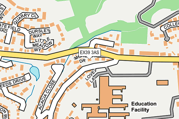 EX39 3AS map - OS OpenMap – Local (Ordnance Survey)