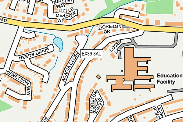 EX39 3AU map - OS OpenMap – Local (Ordnance Survey)