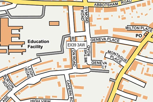 EX39 3AW map - OS OpenMap – Local (Ordnance Survey)