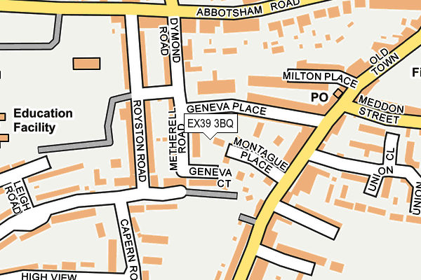 EX39 3BQ map - OS OpenMap – Local (Ordnance Survey)