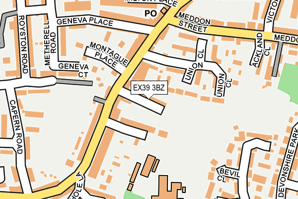 EX39 3BZ map - OS OpenMap – Local (Ordnance Survey)