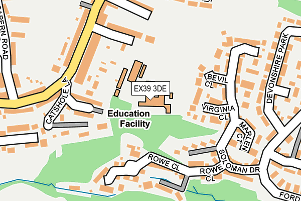 EX39 3DE map - OS OpenMap – Local (Ordnance Survey)