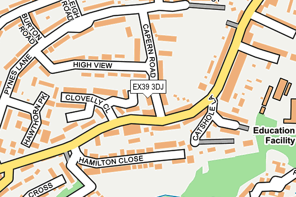 EX39 3DJ map - OS OpenMap – Local (Ordnance Survey)