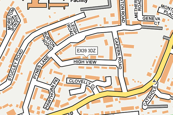 EX39 3DZ map - OS OpenMap – Local (Ordnance Survey)