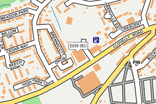 EX39 3EU map - OS OpenMap – Local (Ordnance Survey)