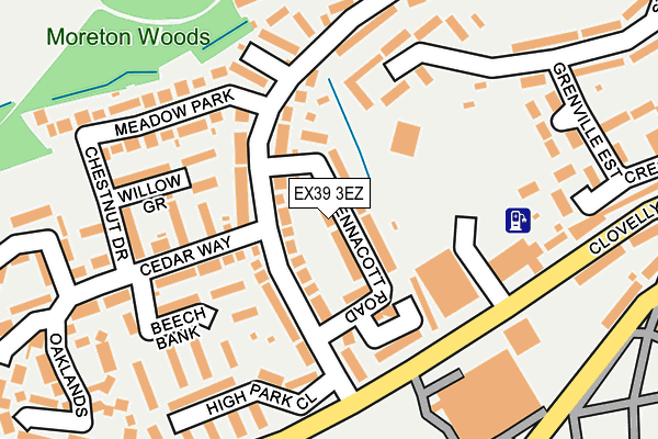 EX39 3EZ map - OS OpenMap – Local (Ordnance Survey)