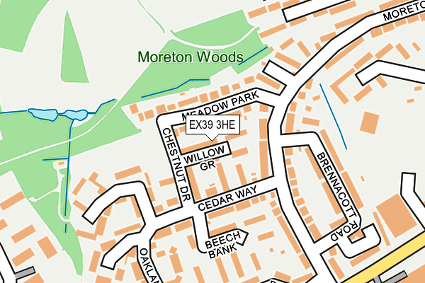 EX39 3HE map - OS OpenMap – Local (Ordnance Survey)