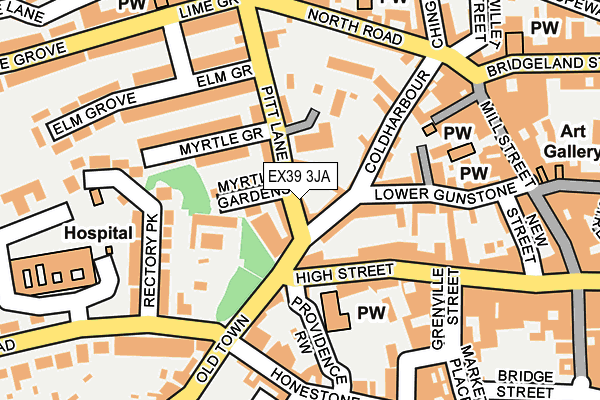 EX39 3JA map - OS OpenMap – Local (Ordnance Survey)
