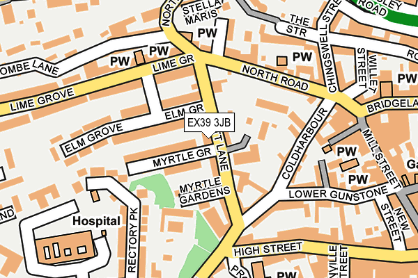 EX39 3JB map - OS OpenMap – Local (Ordnance Survey)