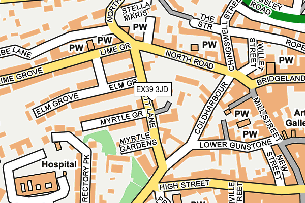 EX39 3JD map - OS OpenMap – Local (Ordnance Survey)