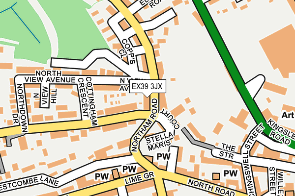 EX39 3JX map - OS OpenMap – Local (Ordnance Survey)