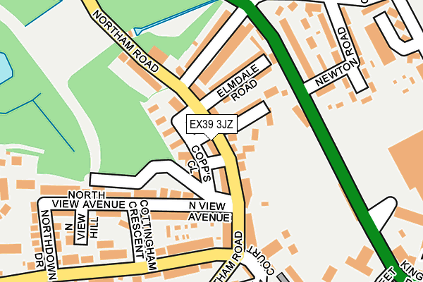 EX39 3JZ map - OS OpenMap – Local (Ordnance Survey)