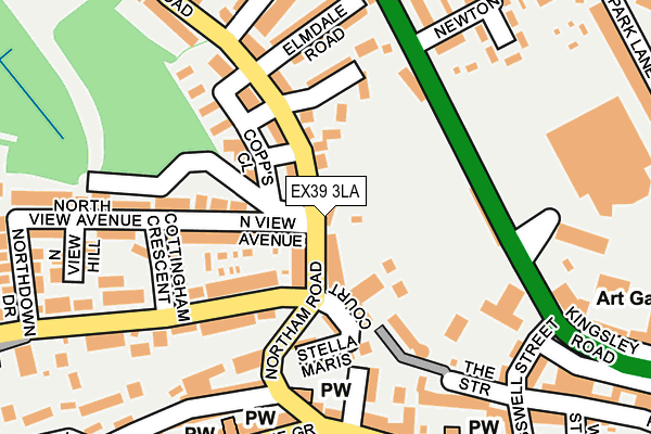 EX39 3LA map - OS OpenMap – Local (Ordnance Survey)