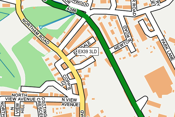 EX39 3LD map - OS OpenMap – Local (Ordnance Survey)