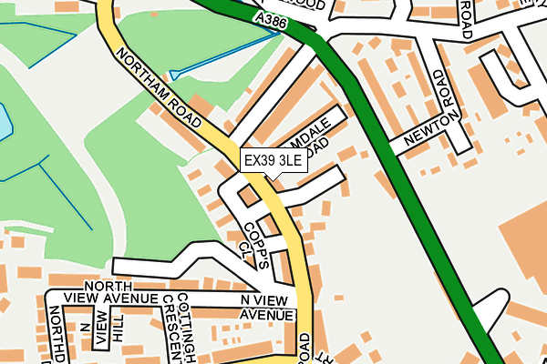 EX39 3LE map - OS OpenMap – Local (Ordnance Survey)