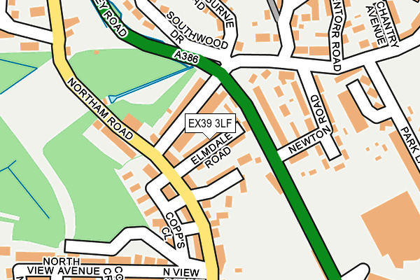 EX39 3LF map - OS OpenMap – Local (Ordnance Survey)