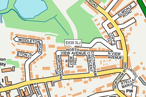 EX39 3LJ map - OS OpenMap – Local (Ordnance Survey)