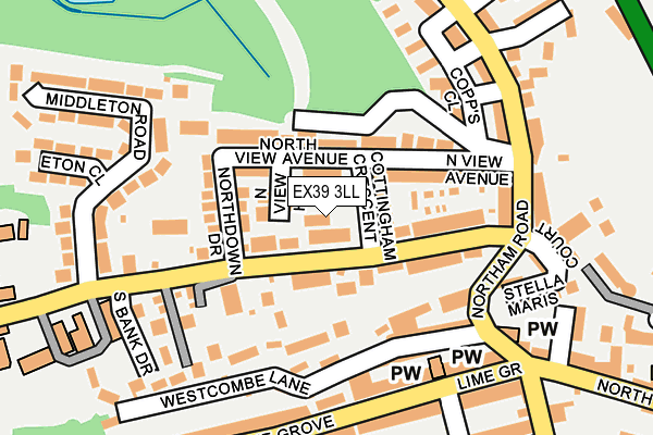 EX39 3LL map - OS OpenMap – Local (Ordnance Survey)