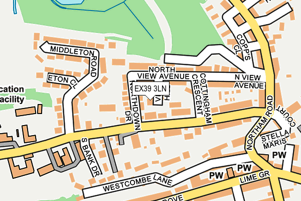 EX39 3LN map - OS OpenMap – Local (Ordnance Survey)