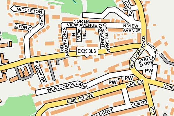 EX39 3LS map - OS OpenMap – Local (Ordnance Survey)
