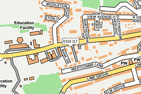EX39 3LT map - OS OpenMap – Local (Ordnance Survey)