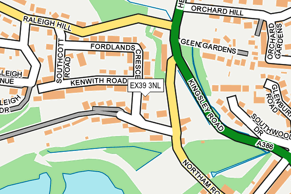 EX39 3NL map - OS OpenMap – Local (Ordnance Survey)