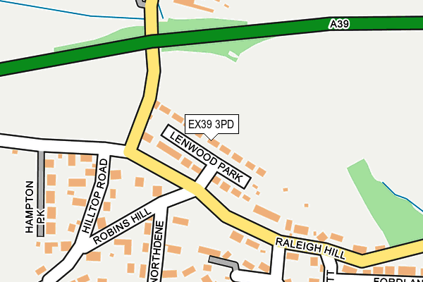 EX39 3PD map - OS OpenMap – Local (Ordnance Survey)