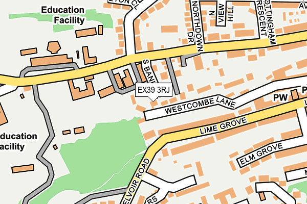 EX39 3RJ map - OS OpenMap – Local (Ordnance Survey)