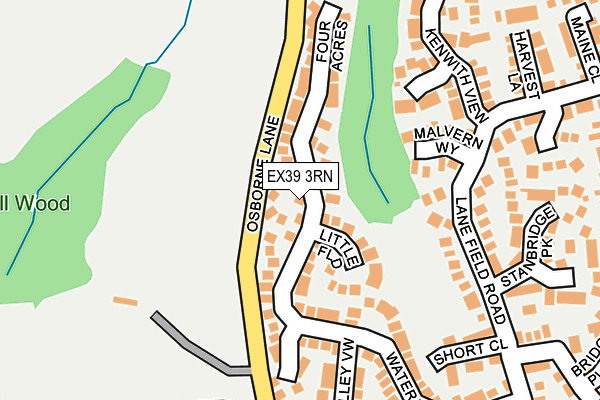 EX39 3RN map - OS OpenMap – Local (Ordnance Survey)