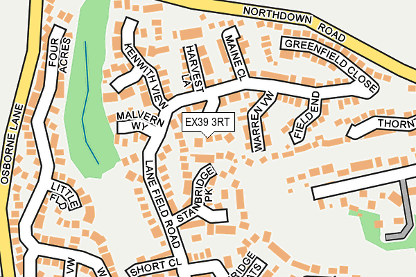 EX39 3RT map - OS OpenMap – Local (Ordnance Survey)