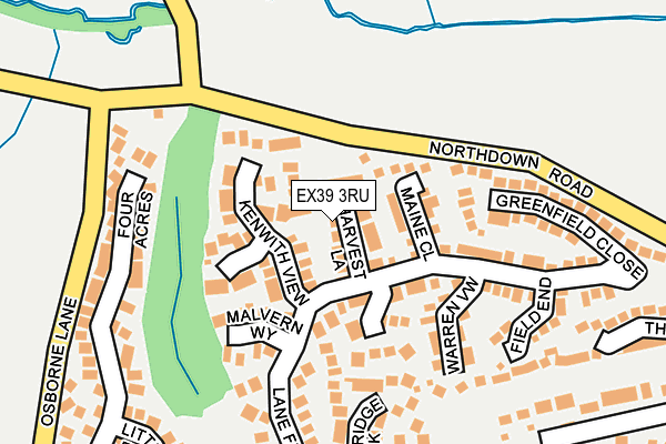 EX39 3RU map - OS OpenMap – Local (Ordnance Survey)