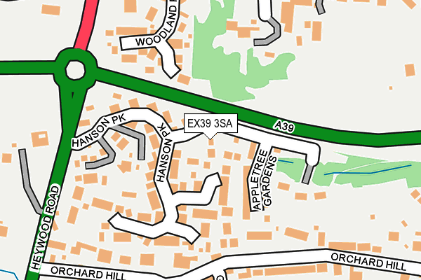 EX39 3SA map - OS OpenMap – Local (Ordnance Survey)