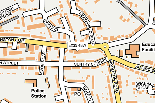 EX39 4BW map - OS OpenMap – Local (Ordnance Survey)