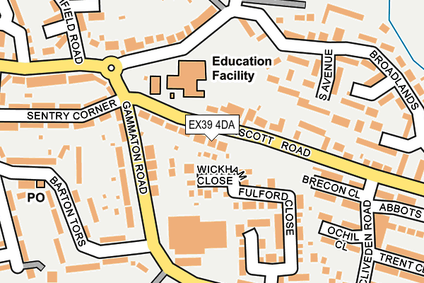EX39 4DA map - OS OpenMap – Local (Ordnance Survey)