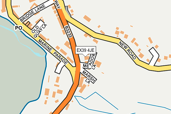 EX39 4JE map - OS OpenMap – Local (Ordnance Survey)