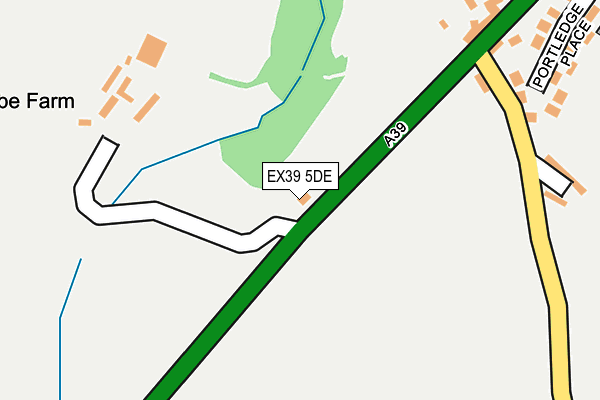 EX39 5DE map - OS OpenMap – Local (Ordnance Survey)