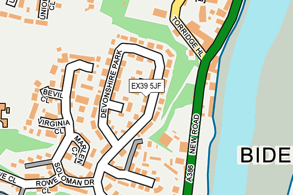 EX39 5JF map - OS OpenMap – Local (Ordnance Survey)