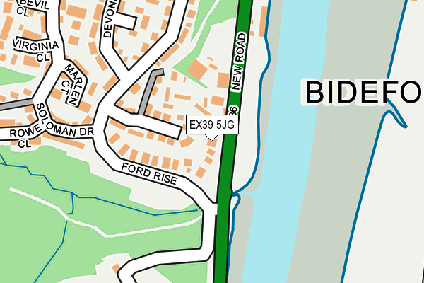 EX39 5JG map - OS OpenMap – Local (Ordnance Survey)