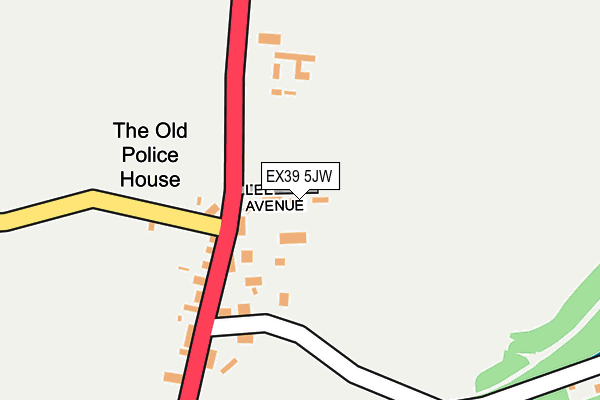 EX39 5JW map - OS OpenMap – Local (Ordnance Survey)