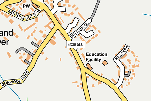 EX39 5LU map - OS OpenMap – Local (Ordnance Survey)