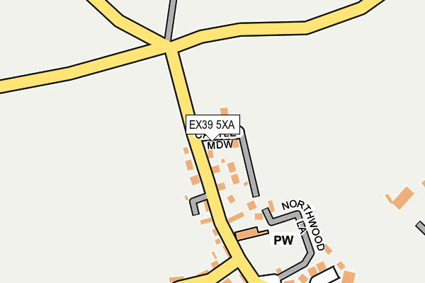 EX39 5XA map - OS OpenMap – Local (Ordnance Survey)