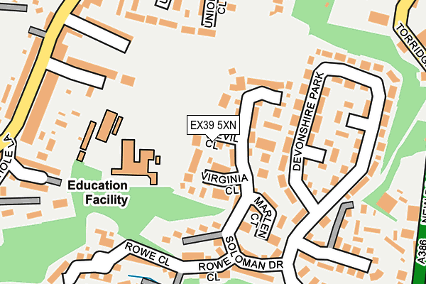 EX39 5XN map - OS OpenMap – Local (Ordnance Survey)