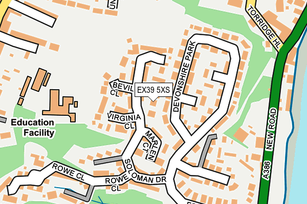 EX39 5XS map - OS OpenMap – Local (Ordnance Survey)