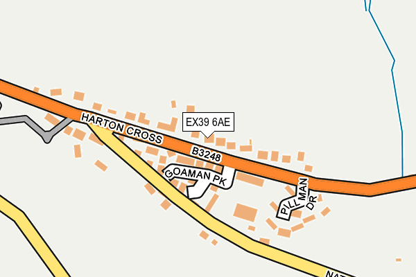 EX39 6AE map - OS OpenMap – Local (Ordnance Survey)